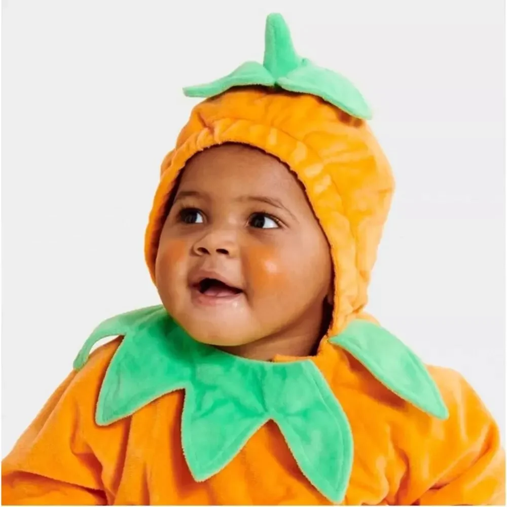 Infant 0-6 Months Pumpkin Halloween Costume Pullover Hyde and EEK! Orange